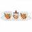 Чайный набор на 2 персоны 5 предметов &quot;Artigianato ceramico /Апельсин и роза&quot; / 228363