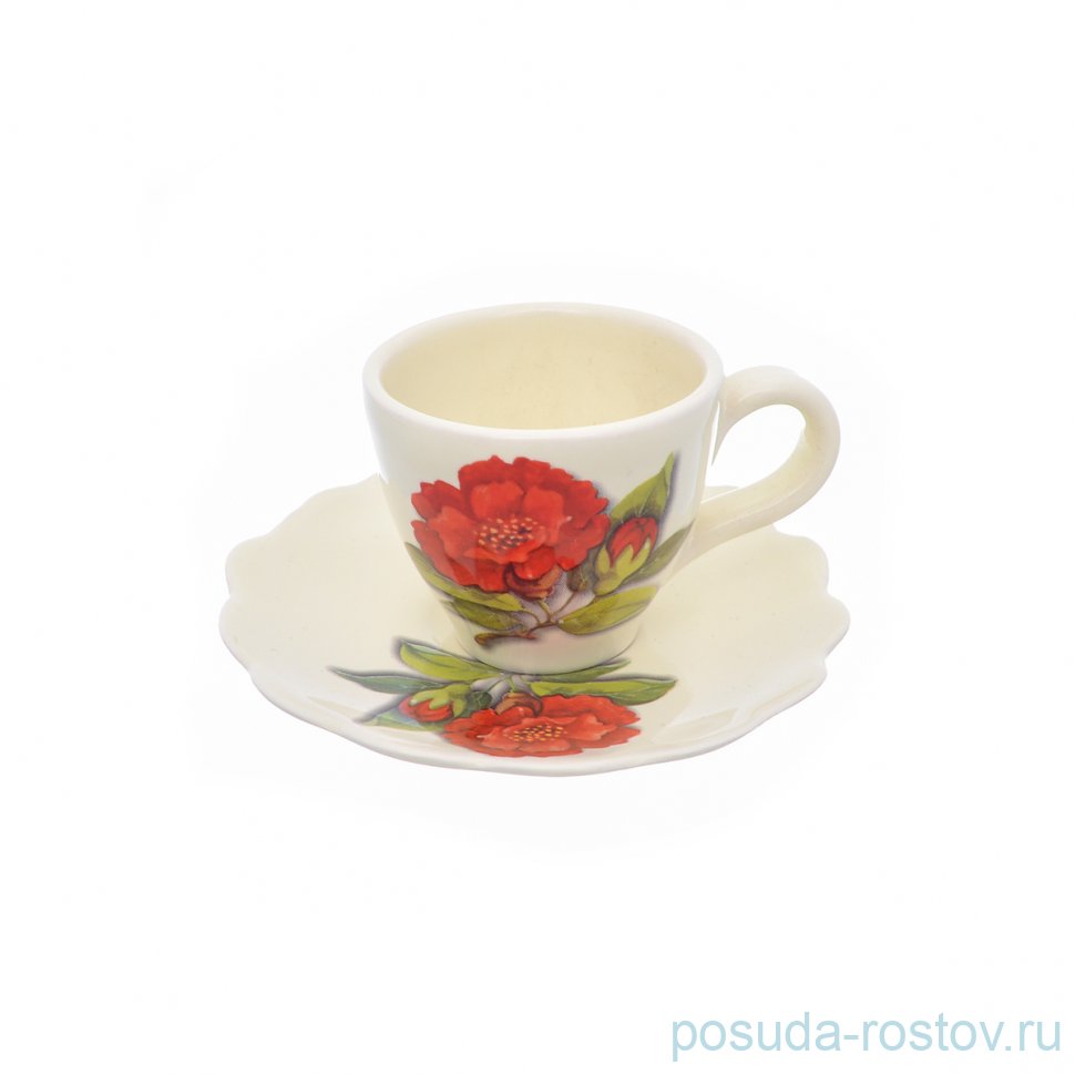 Чайная пара 250 мл 1 шт "Artigianato ceramico /Гранат" / 233009
