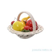 Корзина 24 см декоративная круглая &quot;Фрукты&quot; / 221046