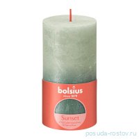 Свеча Рустик 13 х 6,8 см &quot;Sunset /Туманно зеленый + оксидный синий /Bolsius&quot; (время горения 60 ч) / 278291