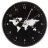 Часы настенные 30 см кварцевые черные &quot;WORLD MAP&quot; / 197439