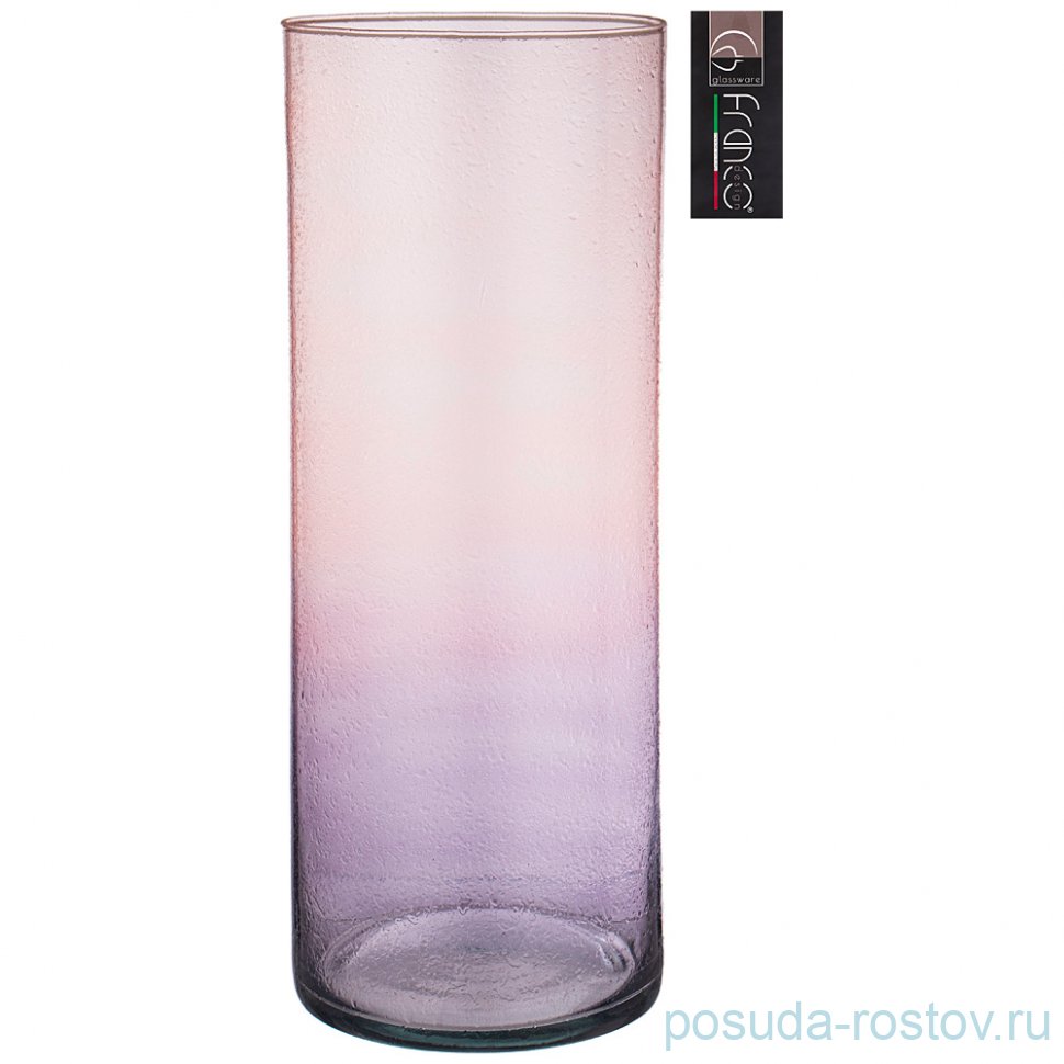 Ваза для цветов 15 х 40 см "Cilindro violet pink drops" / 288735