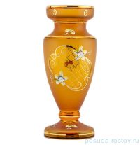 Ваза для цветов 30 см матово-янтарная &quot;Лепка&quot; / 036737