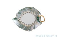 Салатник 23 х 18 см Лист &quot;Офелия /Зелёная /Золотые листики&quot; / 203365