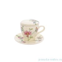 Чайная пара 350 мл 1 шт с крышкой и ситечком &quot;Artigianato ceramico /Прованс&quot; / 253217