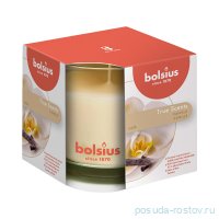 Свеча ароматическая 9,5 х 9,5 см в стекле &quot;True scents /Ваниль /Bolsius&quot; (время горения 43 ч)  / 278302