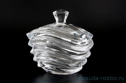 Ваза для конфет 22 см с крышкой &quot;Вэйв /Без декора&quot; / 103957