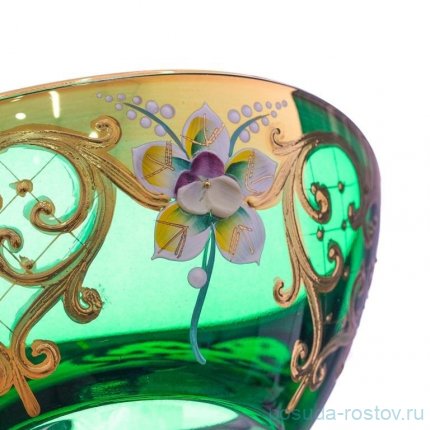 Конфетница 16 см н/н &quot;Лепка зелёная&quot; AS Crystal / 346098