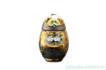 Вазочка 10 см с крышкой - яйцо &quot;Лепка серая&quot; E-V / 137166