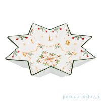 Салатник 26 см Звезда &quot;Christmas Collection /Снежинка зелёная&quot; / 192434