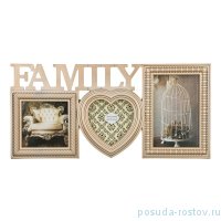 Фоторамка-коллаж 40 х 18 см на 3 фото (10х10; 10х15 см) &quot;Famely&quot; / 192634