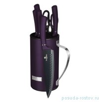 Набор кухонных ножей на подставке 7 предметов &quot;Purple Metallic Line&quot; / 280771