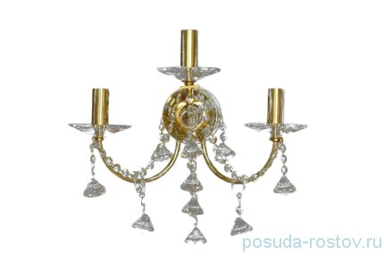 Бра 3 рожковый хрусталь /золото &quot;Биджев&quot; длина-41 см, высота-25 см / 049825