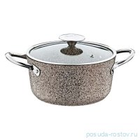 Кастрюля 22 х 11,5 см стеклянная крышка антипригарное покрытие 3,3 л песочная &quot;GRANITE SINGLES&quot; / 295749