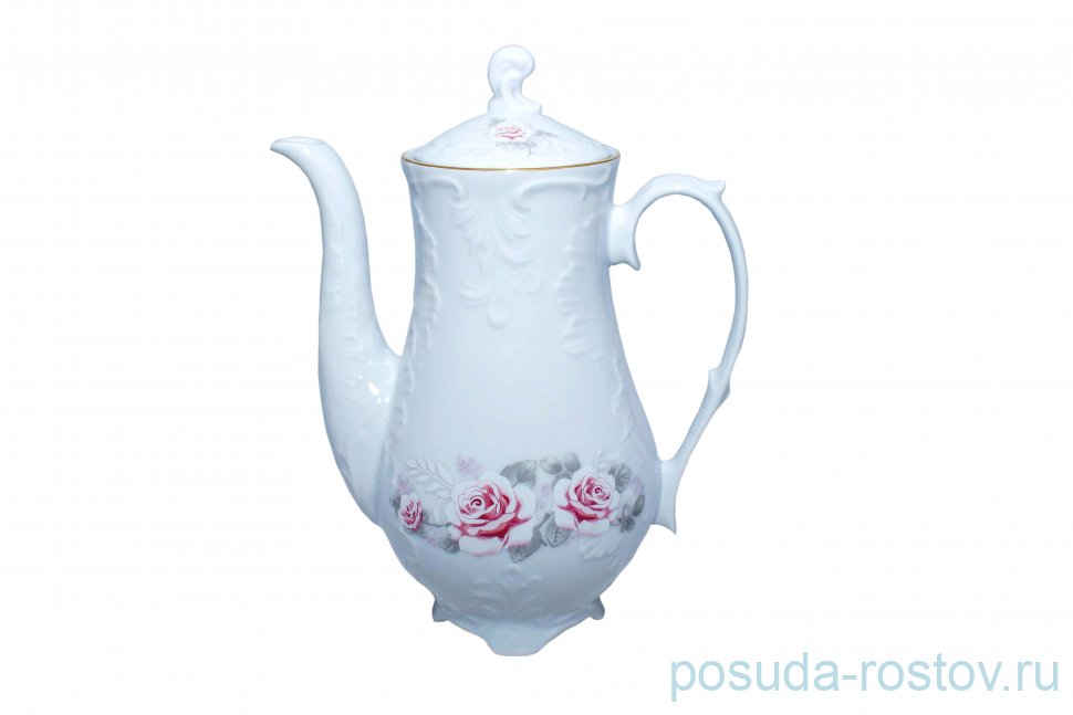 Кофейник 1,2 л "Рококо /577 /Серая роза /золото" / 149058