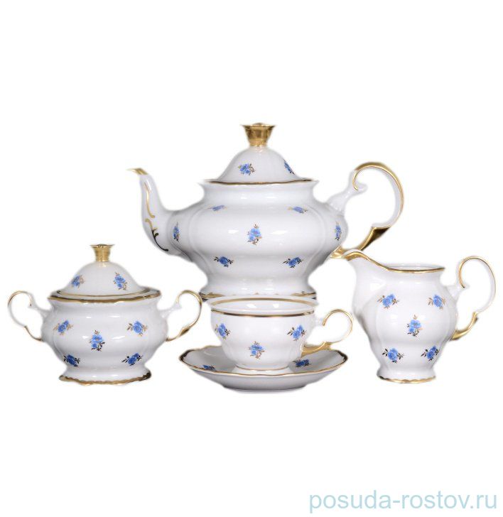 Чайный сервиз на 6 персон 15 предметов "Анжелика /Незабудка" / 027585