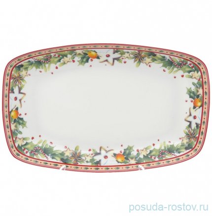Блюдо 30 х 19 см овальное &quot;Christmas world /Green&quot; / 230085