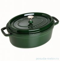 Кокот 33 см овальный с крышкой 6,7 л зеленый базилик &quot;STAUB&quot;  / 336066