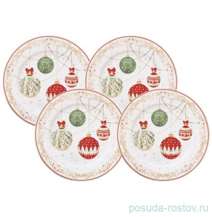Набор тарелок 19 см 4 шт &quot;Christmas Eve /Новогодние шары&quot; (подарочная упаковка) / 362186