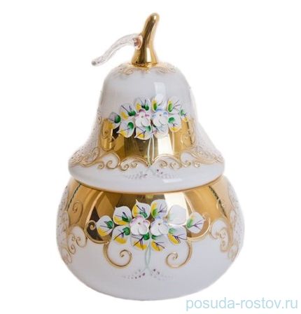 Ваза с крышкой - груша &quot;Лепка белая&quot; большая / 046753