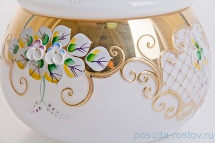 Ваза с крышкой - груша &quot;Лепка белая&quot; большая / 046753