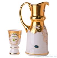 Набор для воды 7 предметов (кувшин 1,5 л + 6 стаканов) &quot;Королевский /Лепка белая&quot; / 044424