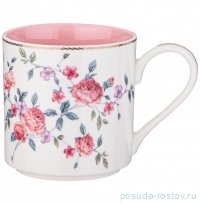 Кружка 360 мл &quot;Blossom /С розами&quot; с розовым внутри / 323086