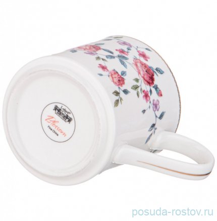 Кружка 360 мл &quot;Blossom /С розами&quot; с розовым внутри / 323086