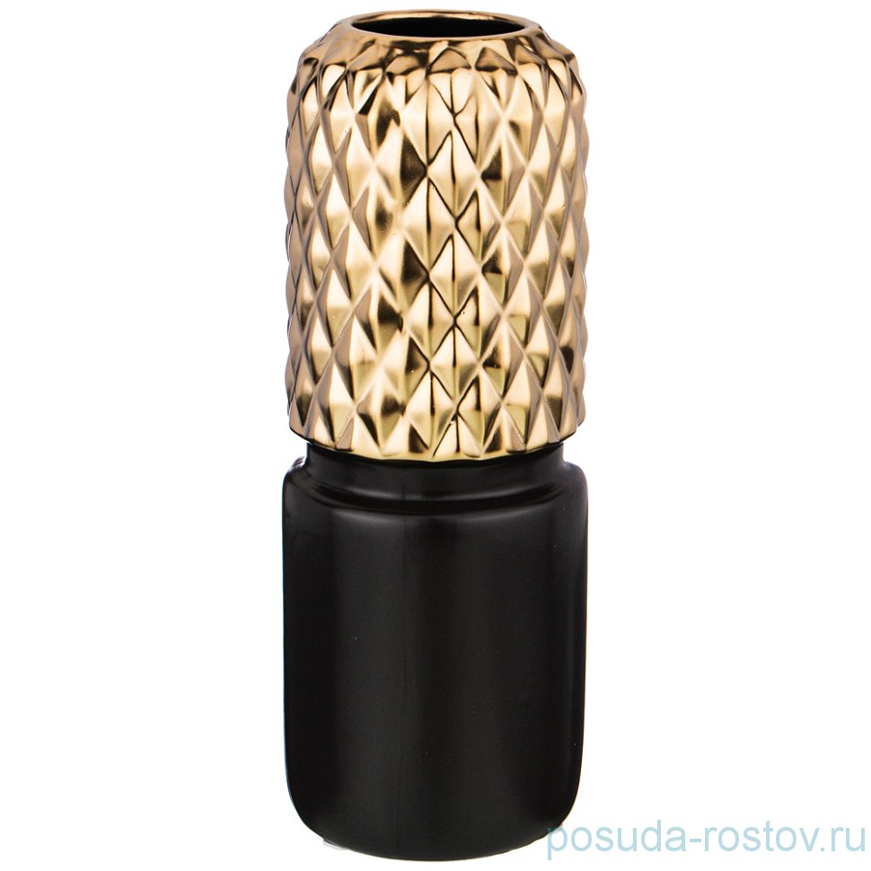 Ваза декоративая 11 х 11 х 30 см "Black and Gold" / 215412
