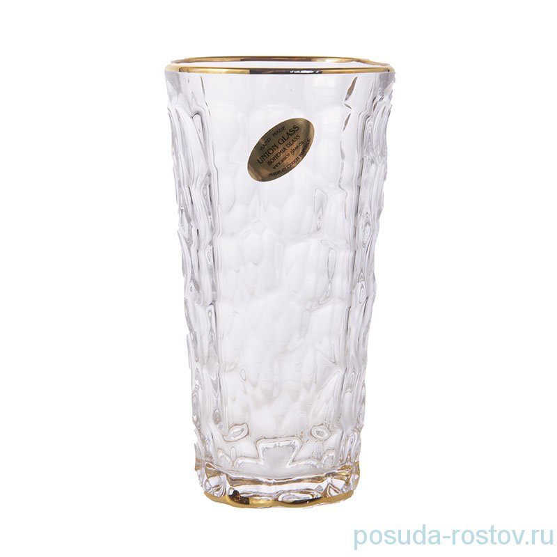 Стаканы для воды 375 мл 6 шт "Мраморные шарики /Золотая отводка" / 200296