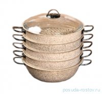Мантоварка 30 х 10 см с антипригарным покрытием 6,4 л бежевая &quot;GRANITE STEAMER SET&quot; / 295695