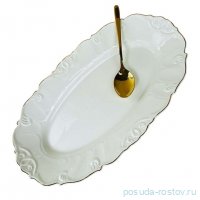 Блюдо 40 см овальное &quot;Крокус /золото&quot; (подарочная упаковка) / 374736