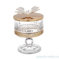 Креманка 150 мл с крышкой медовая &quot;Бабочка&quot; / 234003