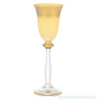 Рюмки 60 мл 6 шт янтарные &quot;Анжела /Матовая полоса /золото&quot; AS Crystal / 145964