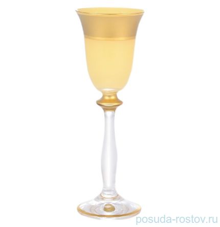 Рюмки 60 мл 6 шт янтарные &quot;Анжела /Матовая полоса /золото&quot; AS Crystal / 145964