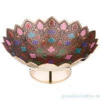 Конфетница 25 х 25 х 10 см н/н цветная эмаль /латунь / 195615