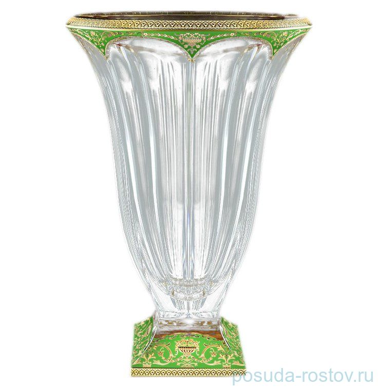 Ваза для цветов 33 см "Панел / Империя /Зелёная" / 069980