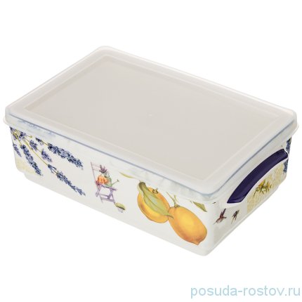 Блюдо 20,5 х 12 см с крышкой и ручками &quot;Прованс /Лимоны&quot; / 196692