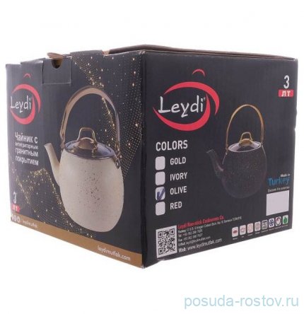 Чайник 3 л антипригарное покрытие красный &quot;Leydi /Elite Royal Goldt&quot;  / 312746