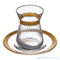 Армуды для чая 6 шт с блюдцами &quot;Irem /Золото 2&quot; / 288001