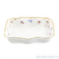 Салатник 19 см квадратный &quot;Корона /Мелкие цветы /Матовое золото&quot; / 148370