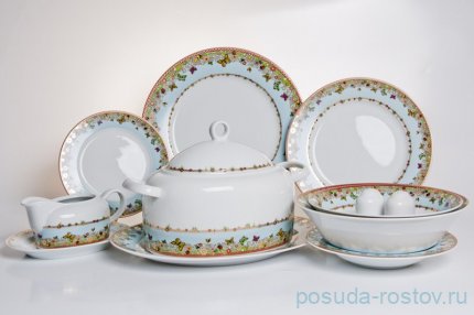 Столовый сервиз на 6 персон 28 предметов &quot;Кайро /Бабочки&quot; / 039304