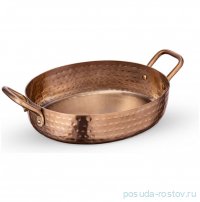 Сковородка 16 x 13 x 3.8 см овальная мини с 2-мя ручками для подачи &quot;Hammered&quot; / 370388