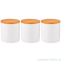 Набор ёмкостей для сыпучих продуктов 10 х 10 х 11 см 3 шт 500 мл белые &quot;Agness&quot; 1 / 191605