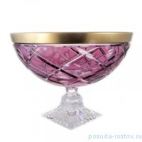 Ваза для фруктов 26 см н/н &quot;Роза /Золотой кант /Розовая&quot; / 157097