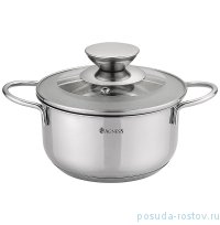 Кастрюля 16 х 8,5 см со стеклянной крышкой индукция 1,45 л &quot;agness&quot; / 196245