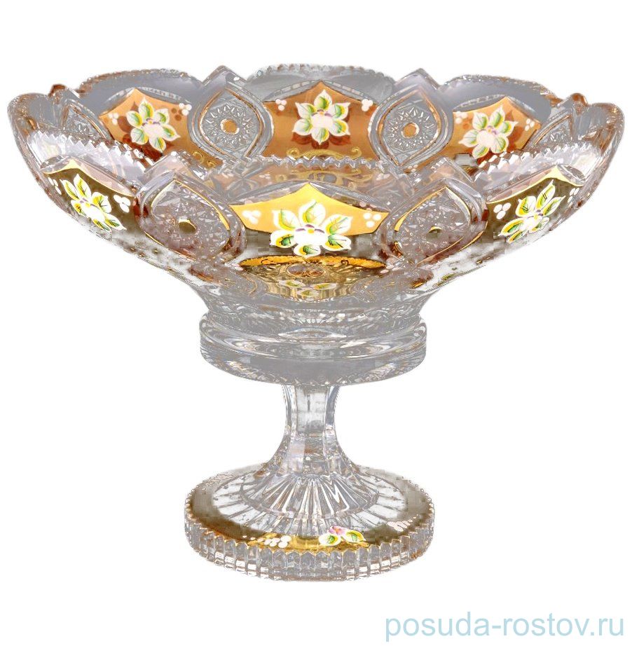 Ваза для фруктов 35,5 см н/н "Хрусталь с золотом" / 059933