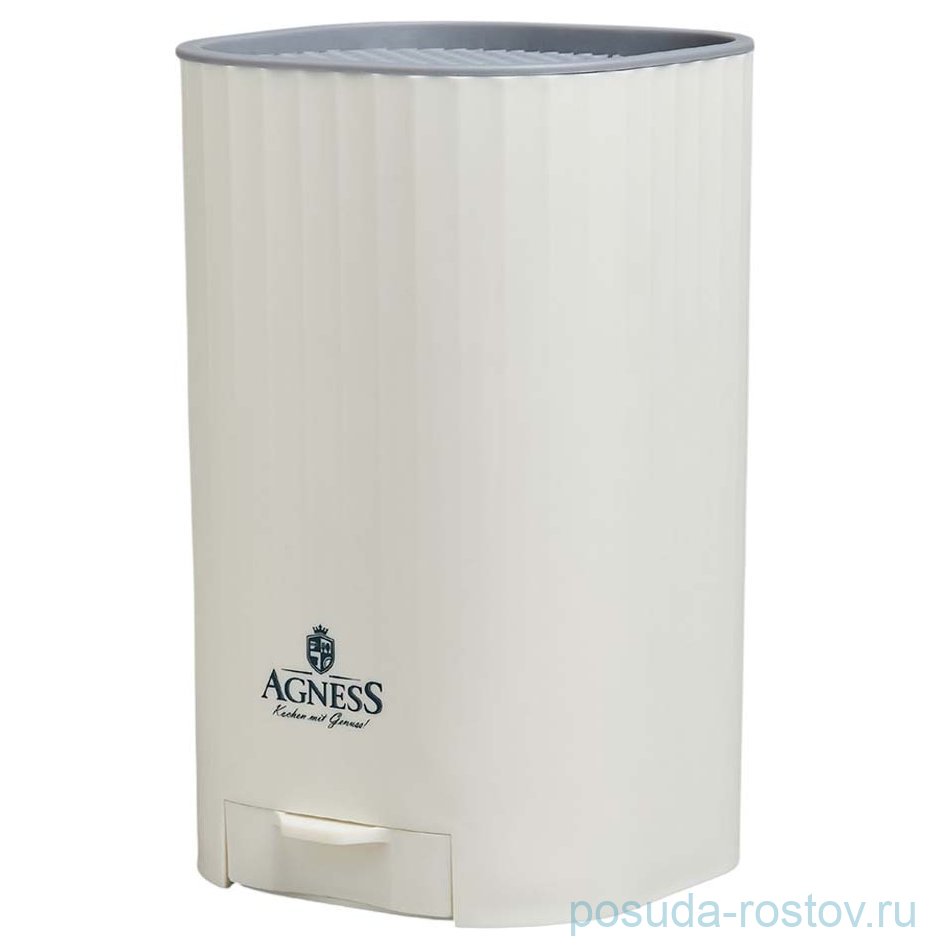 Подставка для ножей 13,6 х 14,6 х 23 см с точильным камнем Agness  / 378419