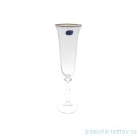 Бокалы для шампанского 190 мл 6 шт &quot;Анжела /Оптика /Отводка платина&quot; / 253442