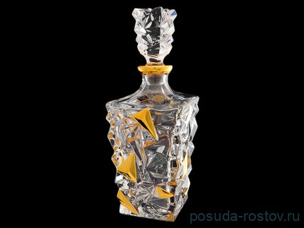 Графин для виски 900 мл &quot;Glacier /С золотом&quot; хрусталь Йиглава / 072042